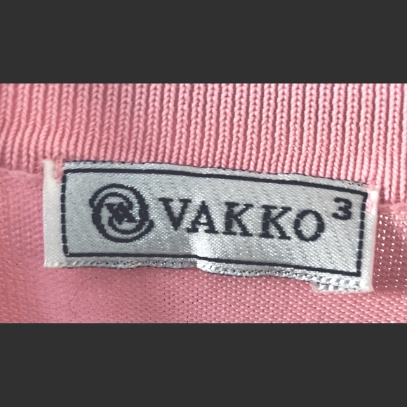 Vakko Pink Polo Style Knit Tank Top white silk stiches & chest pocket Eur 3 US M - Picture 5 of 5